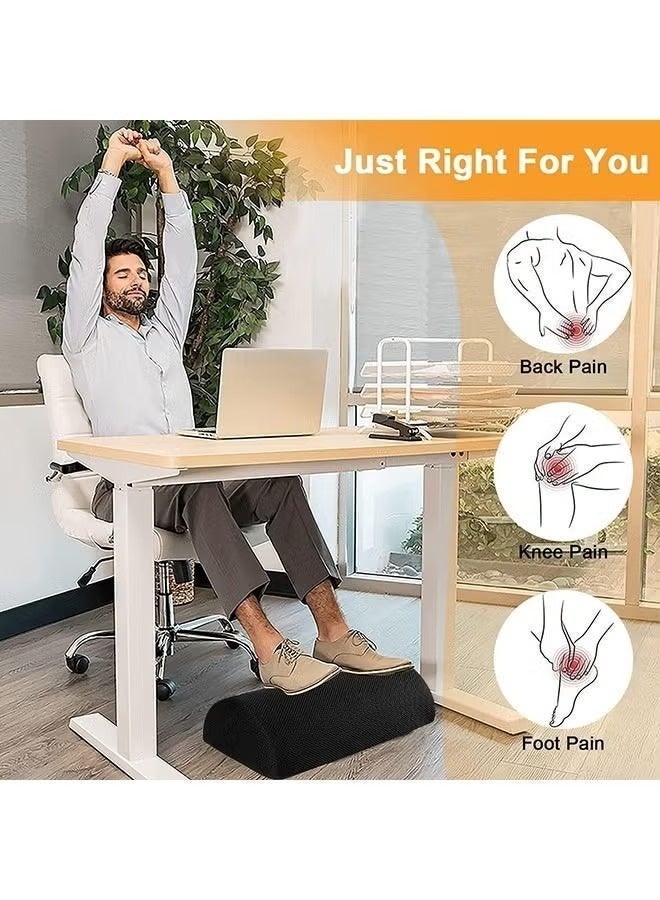 Foot Rest for Under Desk Ergonomic Memory Foam Footrest Pillow with Adjustable Heights & Non-slip Bottom Breathable Washable Cover, Office Foot Stool for Lumbar Back Knee Pain at Home Airplane Travel - Image 4